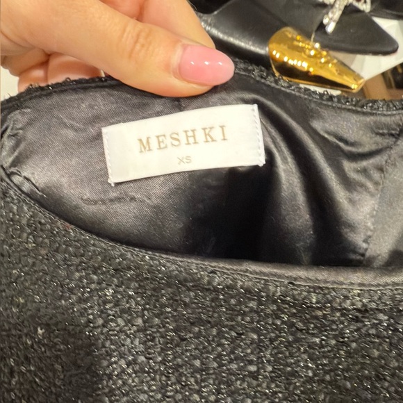 MESHKI Tweed sparkle Black Sleeveless Dress - Picture 4 of 4